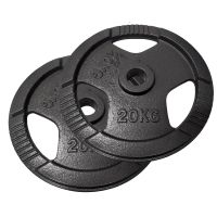 ozio fitness 2 discos de pesas 20 kg 50 mm de 3 agarres hierro fitness