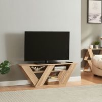 mesa de tv nome con 2 estantes aglomerado 110x30x40cm - efecto roble encasa