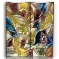 legendarte - biombo jardin tropical - paul klee - separador de ambientes para interiores cm 145x170 4 paneles