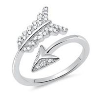 anillo plata 925 diseno flecha circonita