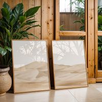 set de 2 cuadros 134 marco premium chapado en roble 50x70 cm