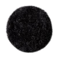 alfombra de pelo largo playara negro 120 cm redondo