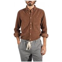 portuguese flannel camisa manga larga lobo shirt - brown para hombre
