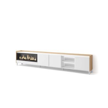 Mueble Tv Carratraca-02 Con Chimenea Y Luces Led Integradas