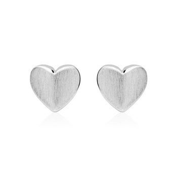 Pendientes corazón de plata 925 acabado mate