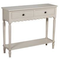 mesa entrada madera 2 cajones beige