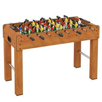 homcom futbolin de madera profesional para ninos y adultos mesa de futbolin con 8 barras y 2 pelotas para casa o salas de juego facil de montar 122x61x807 cm natural
