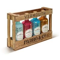 pack caja de madera vermouth padro sin denominacion origen 7500cl 18 vol