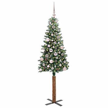 Árbol De Navidad Delgado Con 150 Led Con Soporte Verde Y 150 Cm