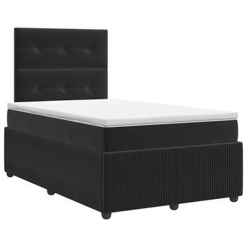 Cama Tapizada 190x120x140,5 Cm Terciopelo - Negro