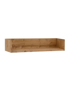 Estantería de madera maciza tono roble oscuro de 90x16cm