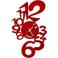 reloj de pared lupin de diseno moderno en rojo fabricado en italia de acero o 50 cm estilo minimalista para salon cocina y oficina artesania