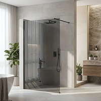 pared de la ducha rea flexi grey black 120