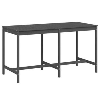 Mesa De Jardín | Mesa De Exterior Madera Maciza De Pino Gris 203,5x90x110 Cm