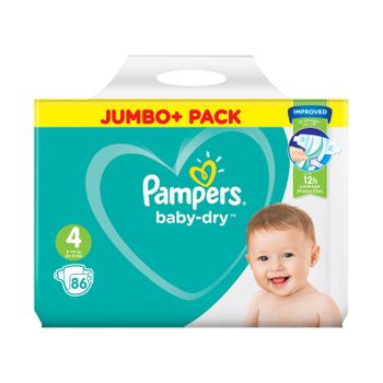 Pampers Baby-Dry Size 4 Nappies Jumbo Pack