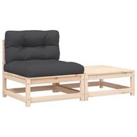 sofa de jardin  sofa de exterior sin reposabrazos con cojines y reposapies cfw794458