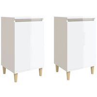mesitas de noche 2 uds madera blanco brillante 40x35x70 cm vidaxl