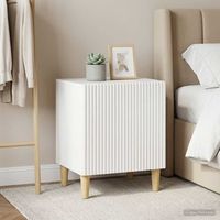 mesita de noche 2 uds - mueble dormitorio - madera de ingenieria - brillante 43x345x50cm