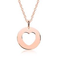 cadena colgante corazon plata 925 oro rosa