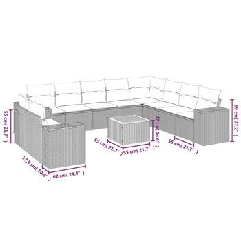 Conjunto De Sofá De Jardín (equipado Con Cojines, Aspecto Beige)