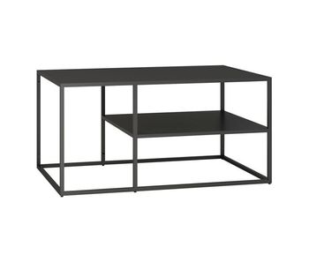 Mesa de centro solund rectangular acero 45x90x60 cm - negro mate [en.casa]