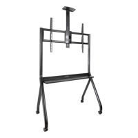 soporte de suelo tooq fs20208m-b 55-100 acero ruedas bloqueo vesa 200x200900x600 120kg negro