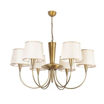 Lámpara De Techo Pardo-3001 Oro Cobrizo Metal Tela Diámetro 90x85 Cm