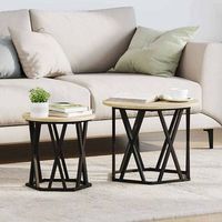 vidaxl mesa lateral 2 uds roble sonoma 50 x 50 x 40 cm