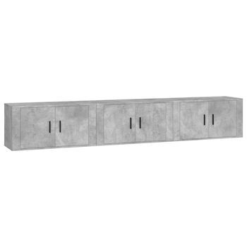Muebles Para Tv De Pared 3 Uds Gris Hormigón 80x34,5x40 Cm Vidaxl