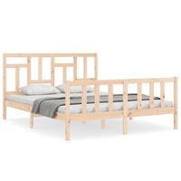 cama matrimonial  cama doble  estructura de cama sin colchon madera maciza de pino 160x200 cm cfw34331