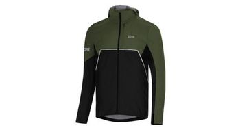 Chaqueta de running gore wear r7 gore tex parcialmente impermeable caqui negro
