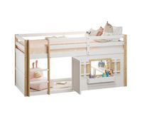 cama altacama infantil de madera maciza 90x200 cmblanconatural