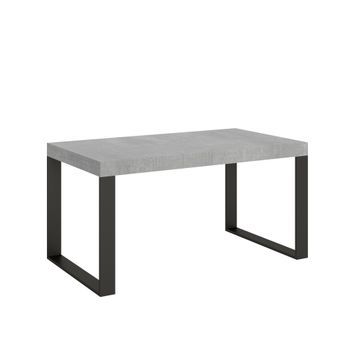 Mesa Extensible 90x160/420 Cm Tecno Premium Estructura De Cemento Antracita