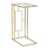 mesa auxiliar de metal dorado cm 405x255x60