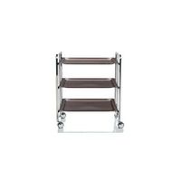 carrito auxiliar plegable bauhaus cromado con ruedas r 3 niveles y 3 posicioneswengue