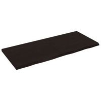 encimera de bano  mueble de bano madera tratada marron oscuro 140x60x2-4 cm