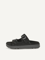 caprice mule black made of leather without heel size 42