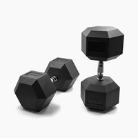mancuerna hexagonal de goma par suprfit 50 kg negro