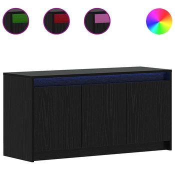 Mueble De Tv 100 X 34 X 50 Cm Roble Negro Madera De Ingeniería Vidaxl