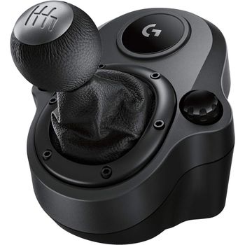 Logitech G Driving Force Palanca Caja de Cambio para Volantes Simulación de Carreras G29 y G920 | 6 Velocidades | Marcha Atrás a Presión | Fabricado en Acero y Cuero | Compatible con PS5, PS4, Xbox
