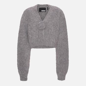 Rotate Birger Christensen Brushed-Knit Cropped Cardigan - DK 40/UK 12