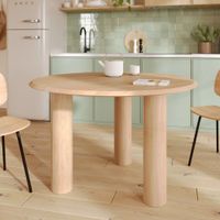 mesa redonda de madera de mango para 4 personas