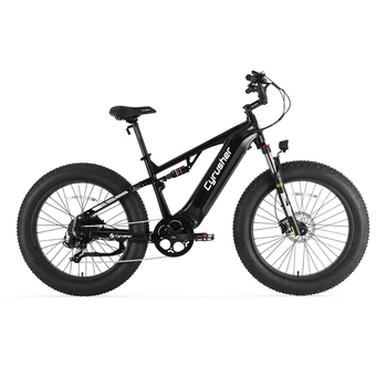 Bicicleta Eléctrica De Ruedas Anchas Cyrusher Rover, 52 V 15,6 Ah, Suspensión Completa, Negra
