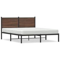 estructura de cama sin colchon metal marron roble 140x200 cm vidaxl