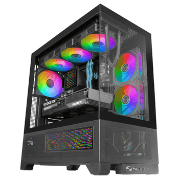 CAJA ATX SEMITORRE MARS GAMING MCLCDX NEGRO CRISTAL TEMPLADO CONTINUO LCD GPU 425mm 3x2.5 o 3x3.5