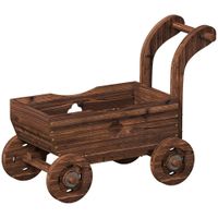jardinera con ruedas 68x38x52 cm carbonizado