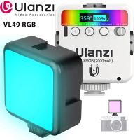 ulanzi vl49 rgb luz led de video a todo color 2500k-9000k 800lux mini luz de relleno magnetica extender 3 zapatas frias 2000mah puerto tipo c