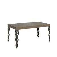mesa extensible 80x160244 cm karamay gris paloma estructura antracita