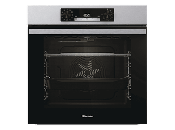 Horno - Hisense BI62216AXE2, Multifunción, Hidrolítica, 77 L, Cocción simultanea x 5, Guía telescopica, 59.5 cm, Acero Inox