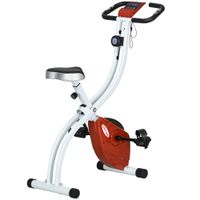 sportnow bicicleta magnetica plegable de 8 niveles de resistencia con asiento ajustable en acero 97x43x110 cm rojo   aosom espana